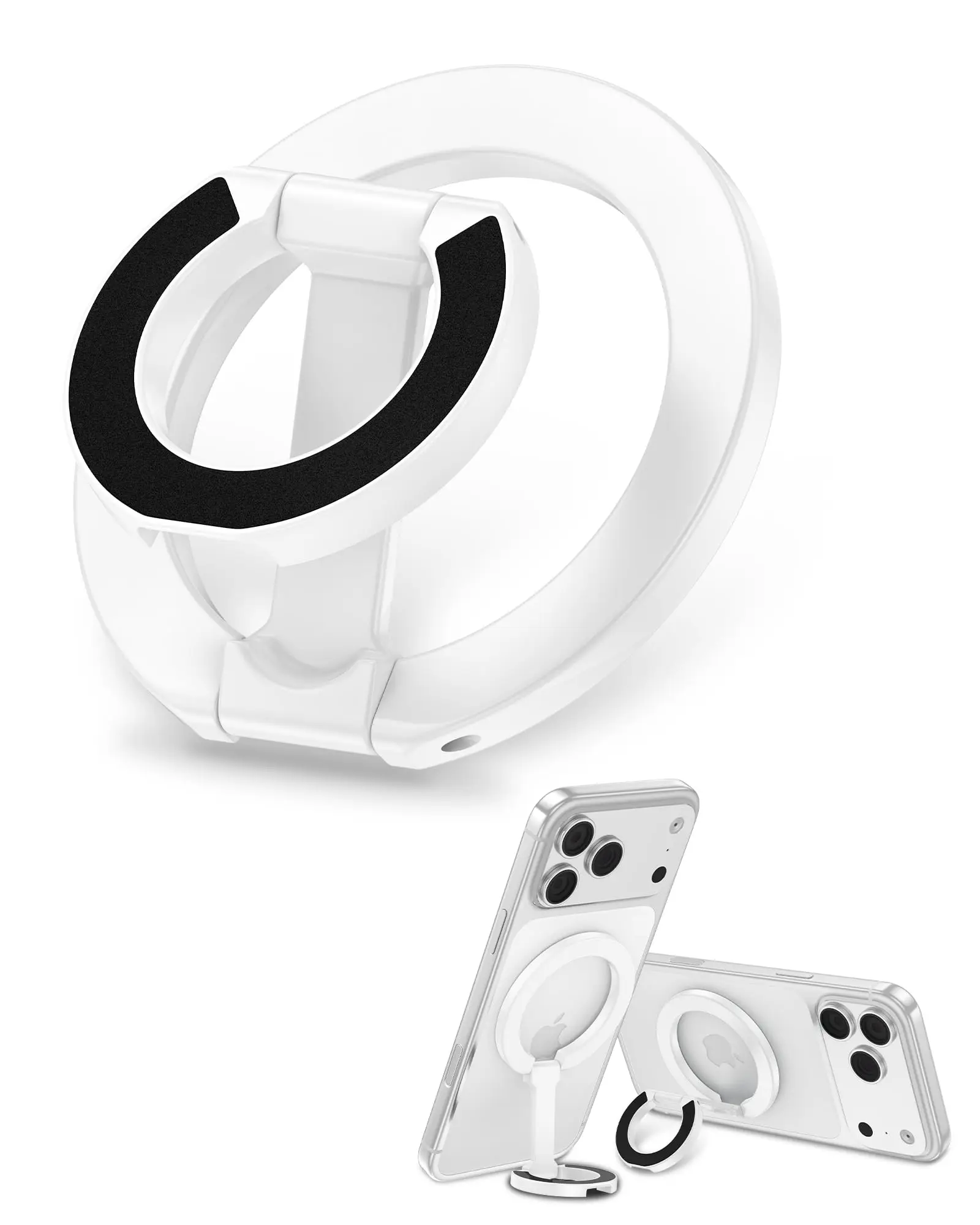 Magnetic Phone Ring for MagSafe Grip Dual-Sided Magnetic Magnet Phone Stand Grip Compatible with Car Mounts Mag Safe Accessory