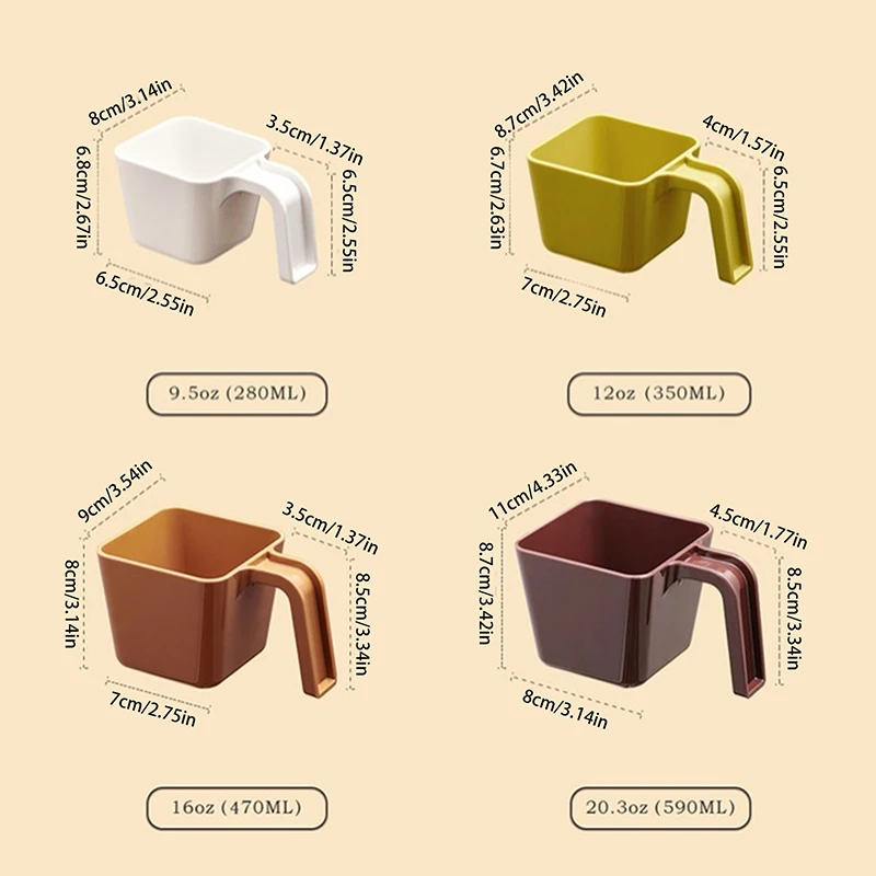 Plastic Ice Scoop 280/350/470/590ML Ice Shovel Square Measuring Cup Dry Food Flour Candy Bin Scoop Kitchen Gadget