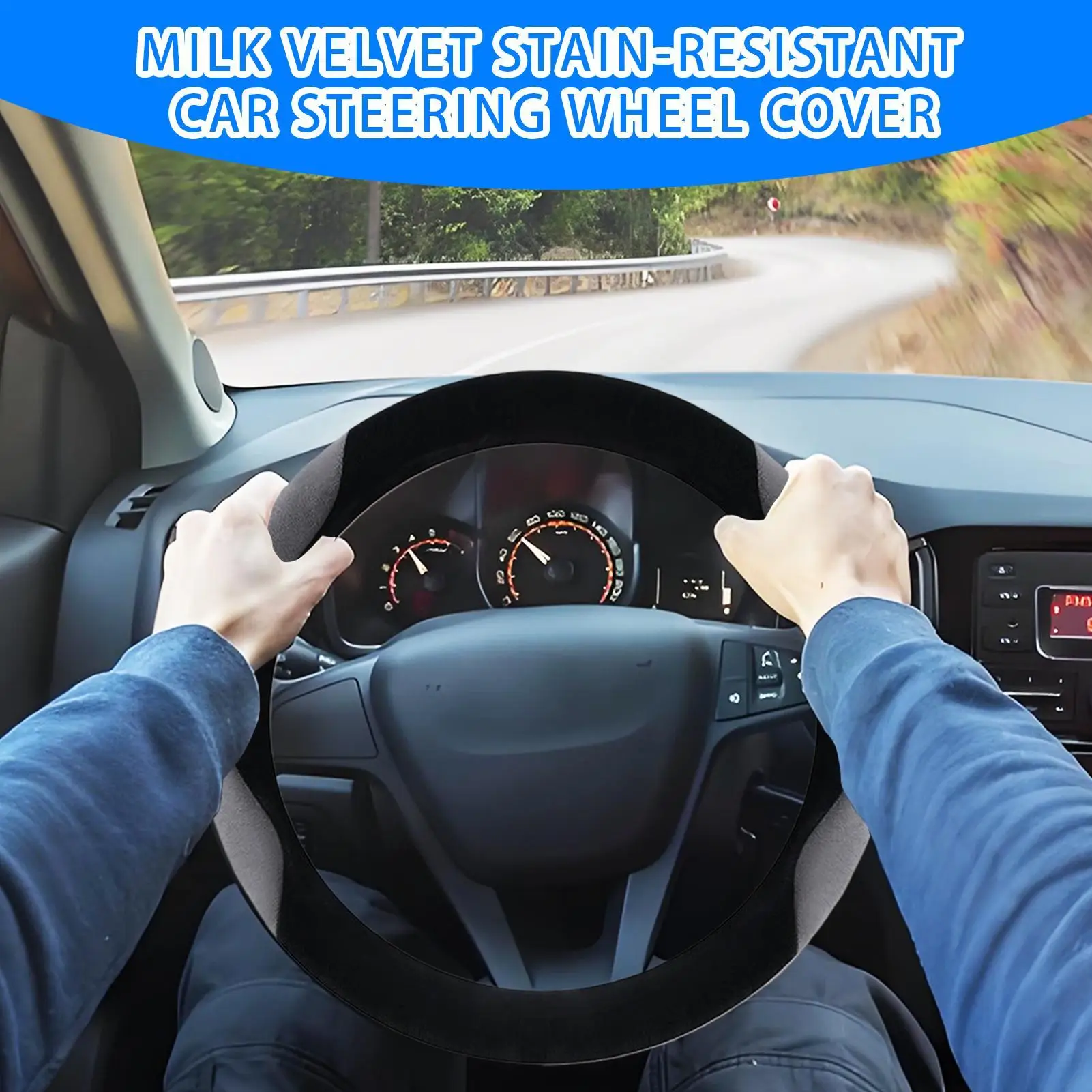 Steering Wheel Cover Soft Anti-Slip Thermal Comfortable Winter Car Steering Wheel Protector For Protection Maintenance Care