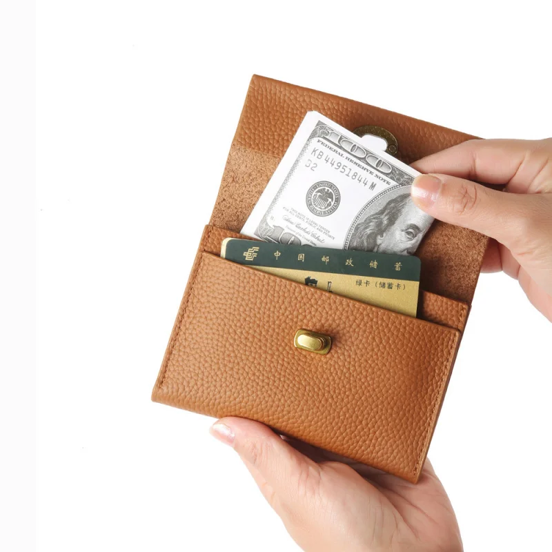 New Cow Leather Women's Card Bag Coin Purse Slim Simple Credit Card Holder Wallet For Women ID Card Pocket