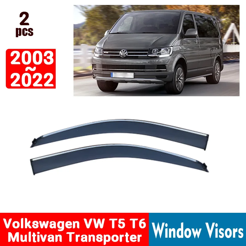 

FOR Volkswagen VW T5 T6 Multivan Transporter 2003-2022 Window Visors Rain Guard Windows Rain Cover Deflector Shade Cover Trim