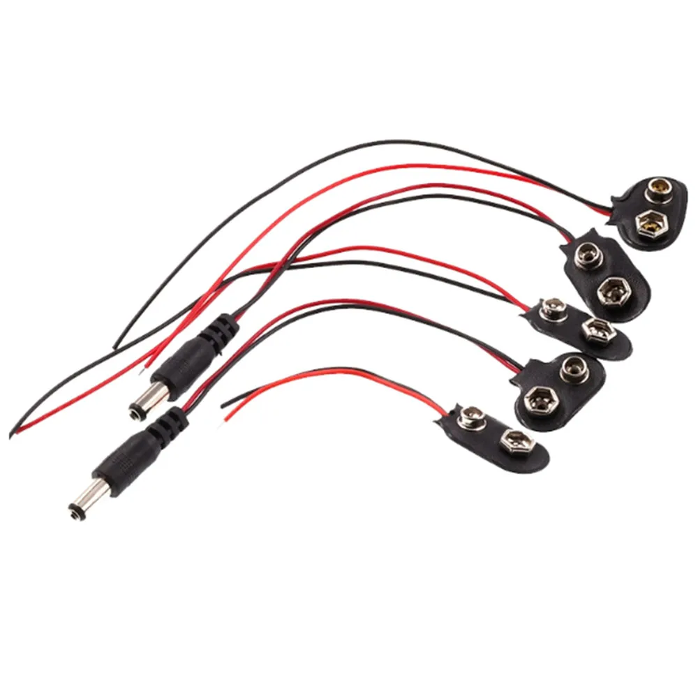 9V Battery Connector Power Clips with PH2.0 XH2.54 Jumper DC 5.5X2.1 Male and Female Adapter Cable 9 Volt Battery Holder DIY - Image 5