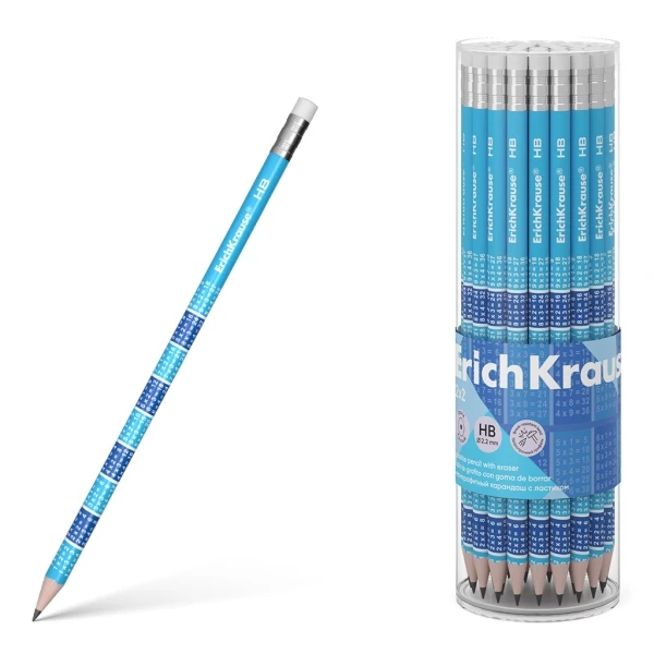 Erichkrause lapiz de grafito 2x2 hb - madera seleccionada - alta resistencia al impacto - facil afilado - caucho termoplastico hipoalergenico - color negro (42 uds)