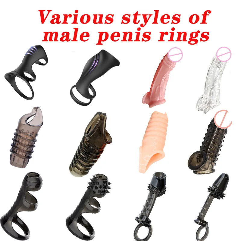 Reusable Lock Penis Ring Male Ejaculation Delay Sleeve Cock Ring Erection Sex Toys For Men Adult ProductSilicone Adult Supplies