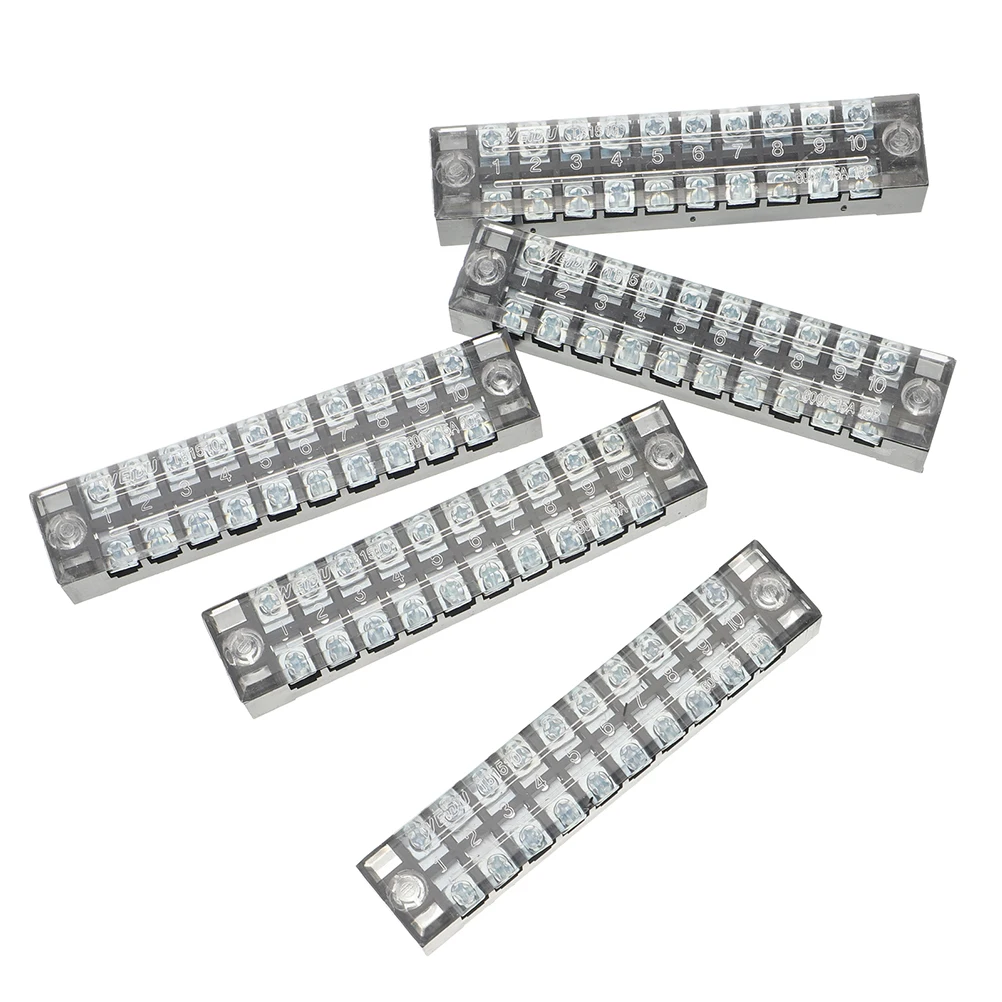 

5pcs Terminal Block TB1510 Fixed Jumper Connector 10Pole Bridging Insert for Din Rail Electrical Wiring Connection Strip