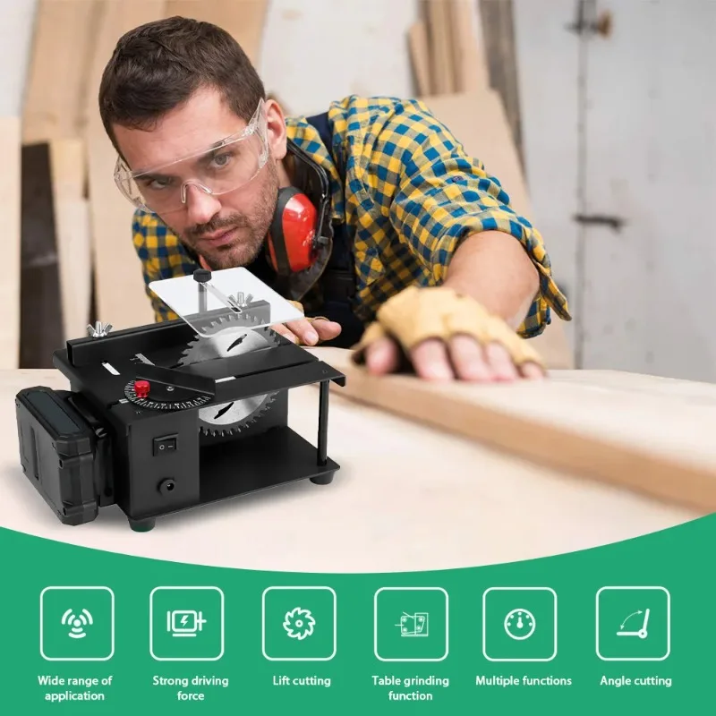

【Premium】23000RPM Electric Mini Table Saw Cutting Machine 0-90° Angle Adjustable Cutter Woodworking DIY Power Tool for 21V Bat