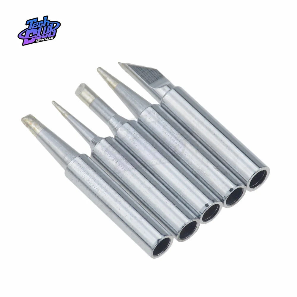5Pcs Ik + B + K + 2.4D + 3C Soldeerbout Zuiver Koper Soldeerbout Hoofd Set Binnen hot Blote Koperen Elektrische Soldeerbout Tip Tool