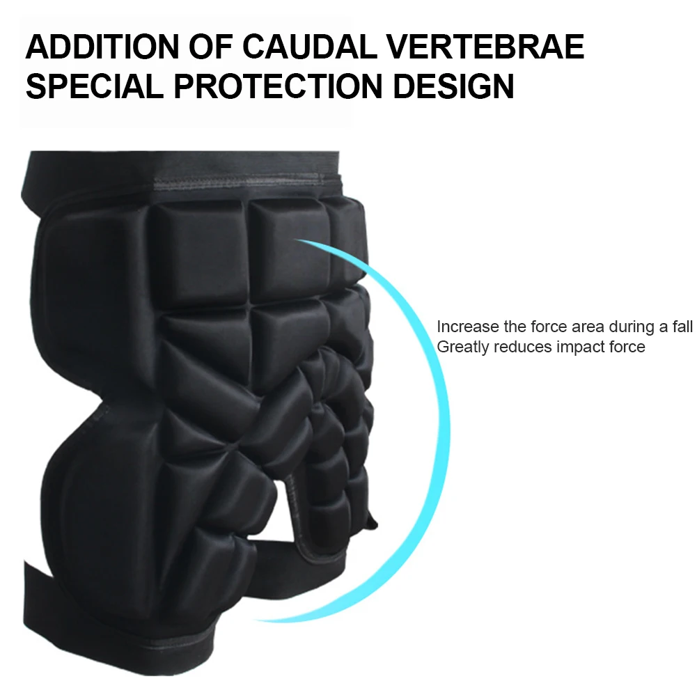 Unisex Thickened Hip Pad Protector EVA Skiing Protector Pad Anti-Fall Butt Protection Pad Adjustable for Adults Kids Skate Ski