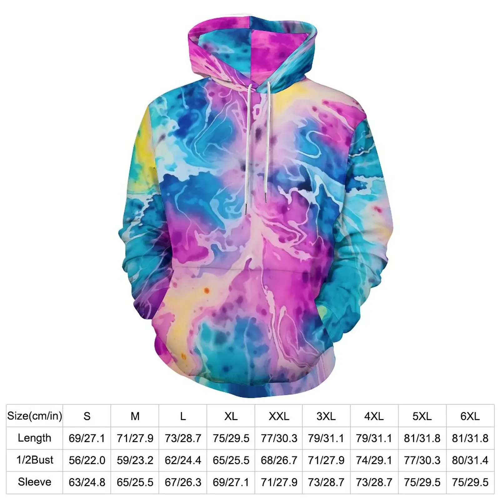 Watercolor Tie Dye Hoodies Psychedelic Classic Casual Pullover Hoodie Long Sleeve Y2k Graphic Hooded Sweatshirts Gift