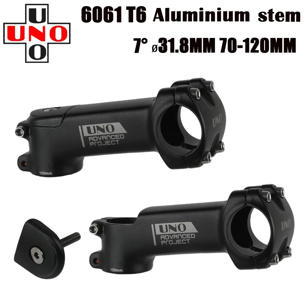 UNO Mountain Road Bicycle Stem MTB Bike 7 Degree 28.6*31.8mm 70-120mm Ultralight Aluminum Handlebar Stem Bike Accessories