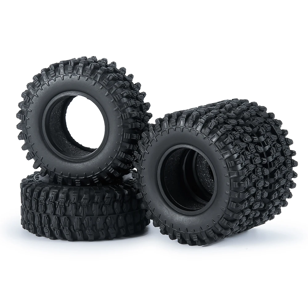MIBIDAO 4Pcs 1.0inch 50/54mm Soft Rubber Tires for Axial SCX24 1/24 TRX4M 1/18 RC Crawler Car Model Upgrade Parts