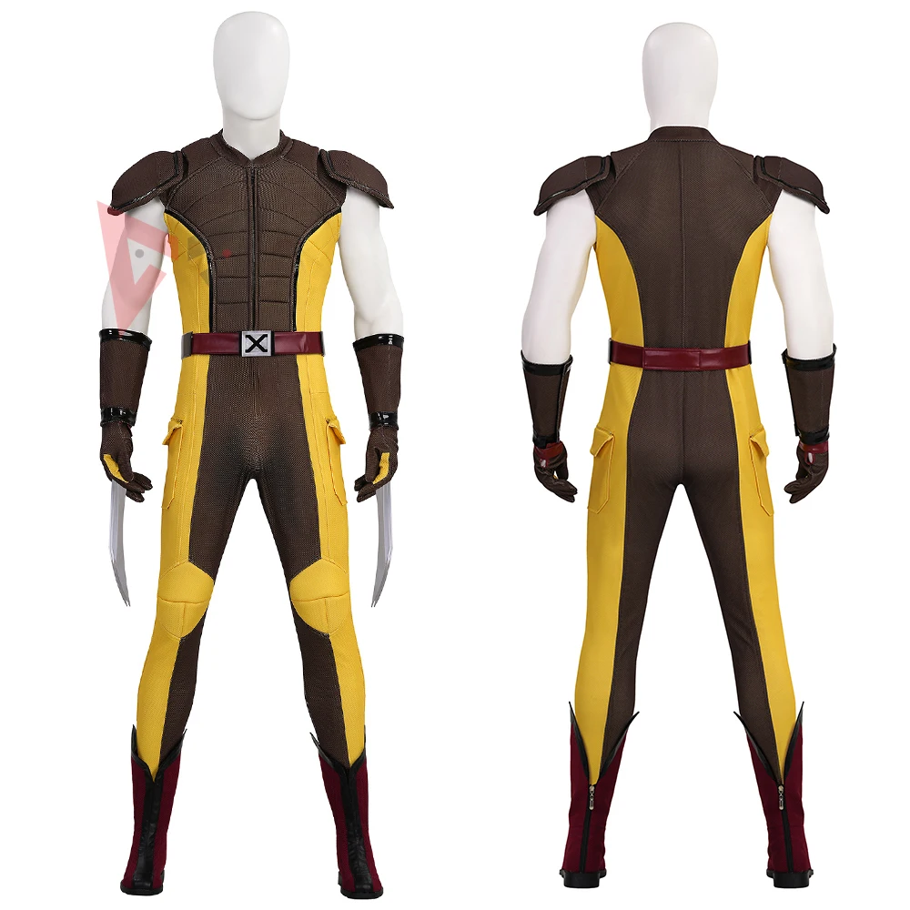 

New Wolverineng Brown Jumpsuit Cosplay Costume Deadpooling 3 Movie Set For Game Party Halloween Custom Made