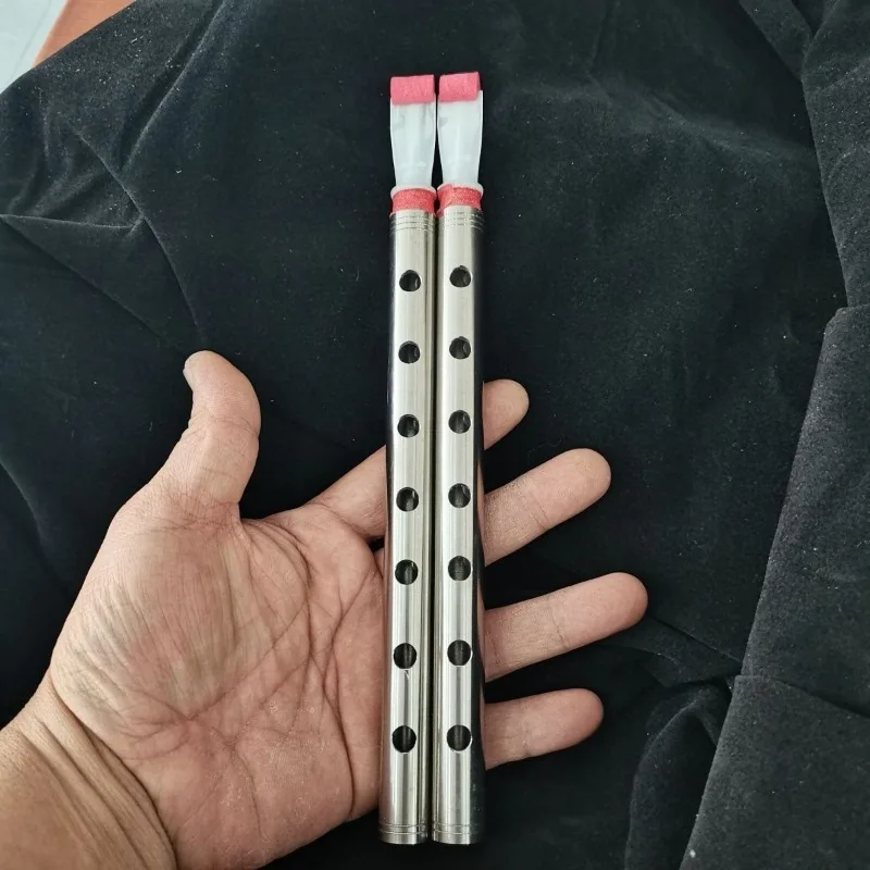 

Stainless Steel Double Tube Traditional Folk Playing Double Pipes Adult Performance Practice Suona Chinese Musical Instruments