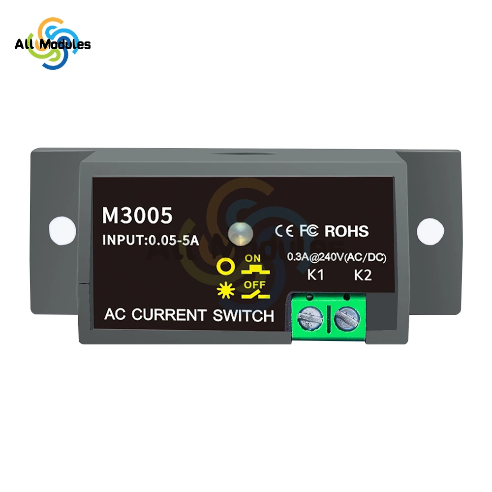 M3005/M3010 Miniature Current Switch Normally Open Amp Sensor Monitoring Relay 0.05~10A Detectable