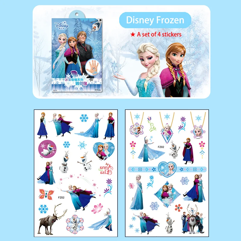 Disney Anime Frozen Mickey Mouse Sofia Child Temporary Body Art Tattoo Stickers Waterproof Transfer Printing Stickers Gift Box