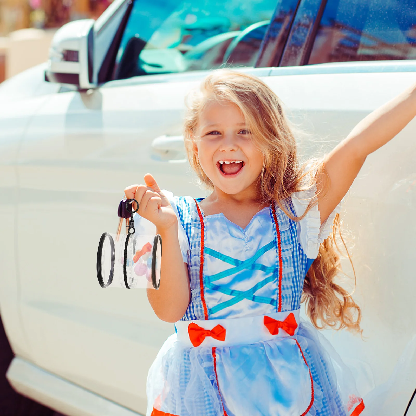 

3Pcs Clear Figure Display Bag Portable PVC Storage Case Transparent Hanging Organizer Mini Clear Keychain Display Pouch