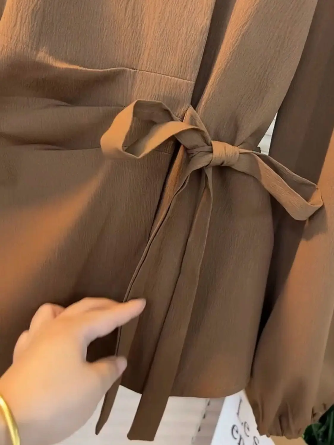 Retro Long-sleeved Shirt for Women in Spring and Autumn, Large Size Slanted Collar Irregular Lace-up Top