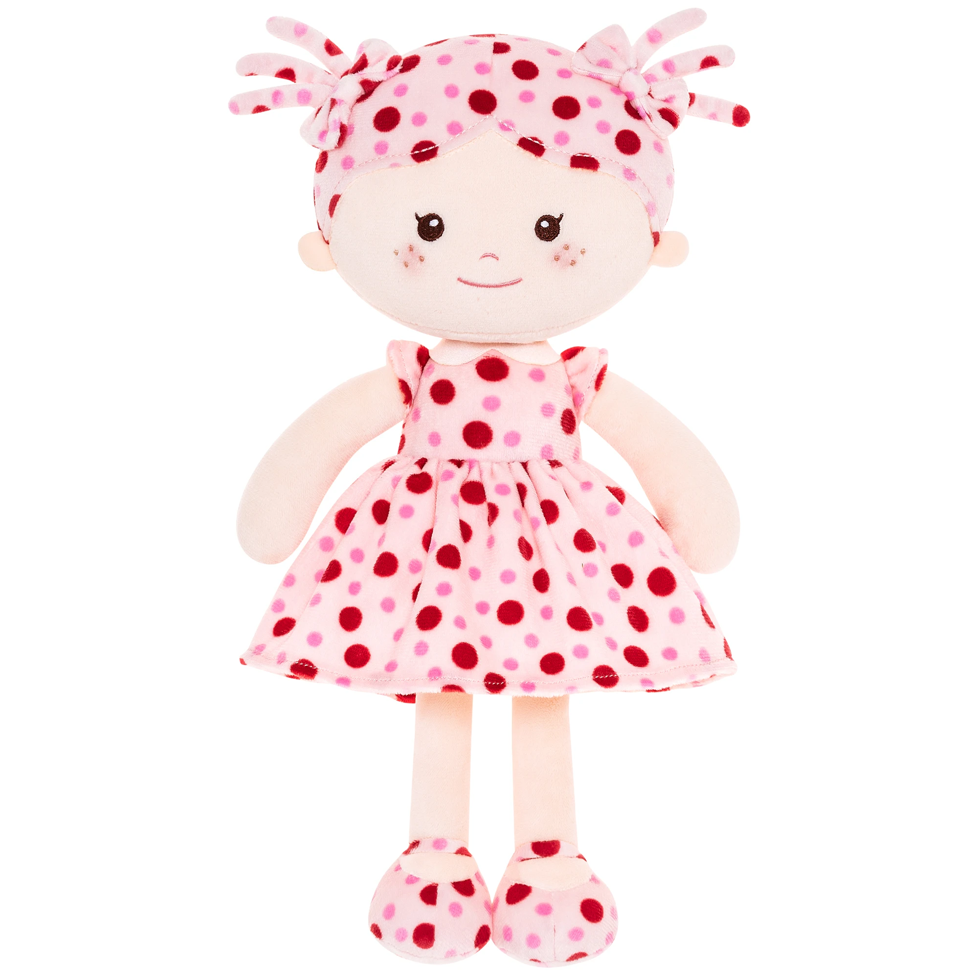 Plush Doll Baby Gril Gifts Milly Series doll-Pink Red Polka Dots Ideas for Children's Day Gifts 13 Inches