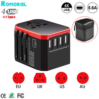 US/UK/AU/EU Multiple Plug Converter Universal Travel Adapter Smart Safe Energize System USB Type C Charger iPhone iPad Samsung