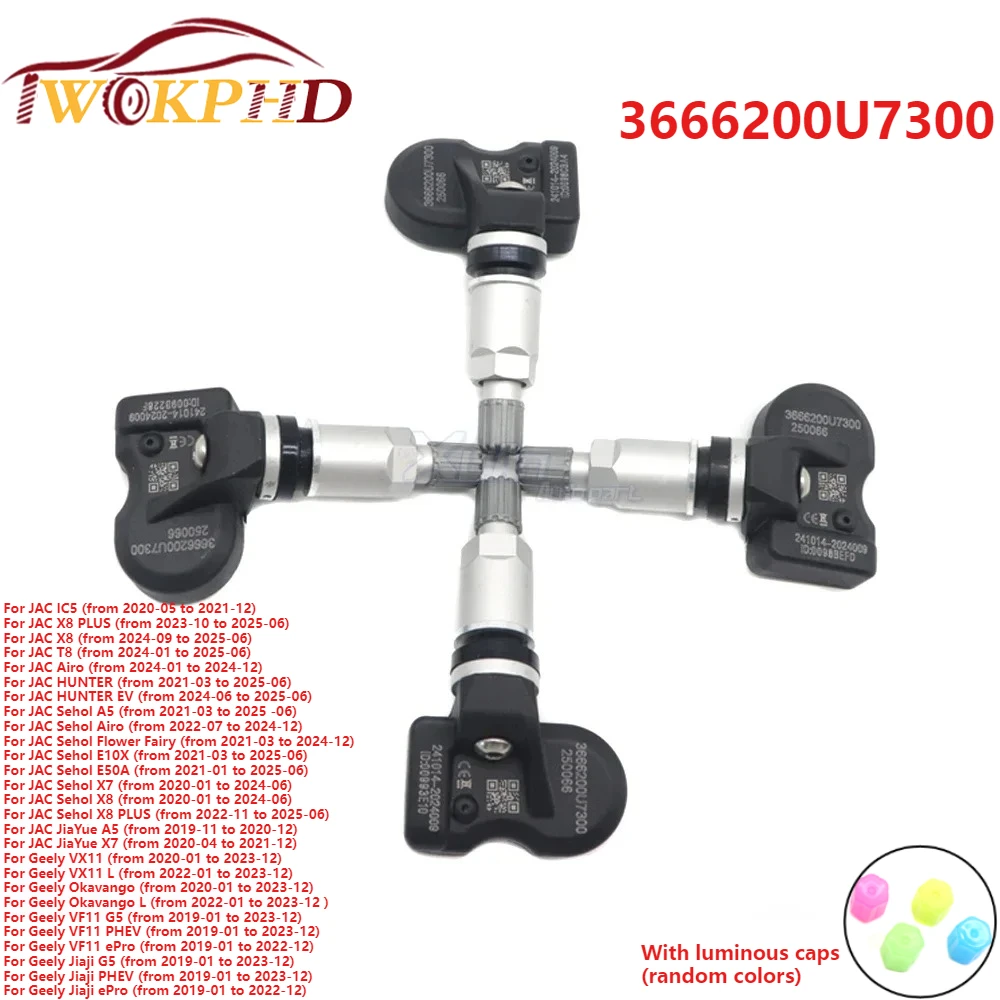 

Датчик контроля давления в шинах TPMS, новый для JAC Airo Jia Yue SiHao A5 X7 X8 для Geely Jiaji VF11 Okavango VX11 3666200U7300