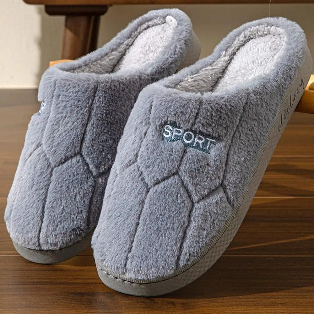 

Толстые зимние теплые мужские меховые тапочки, домашняя нескользящая мягкая обувь, удобные домашние плюшевые тапочки на плоском каблуке для спальни для пар