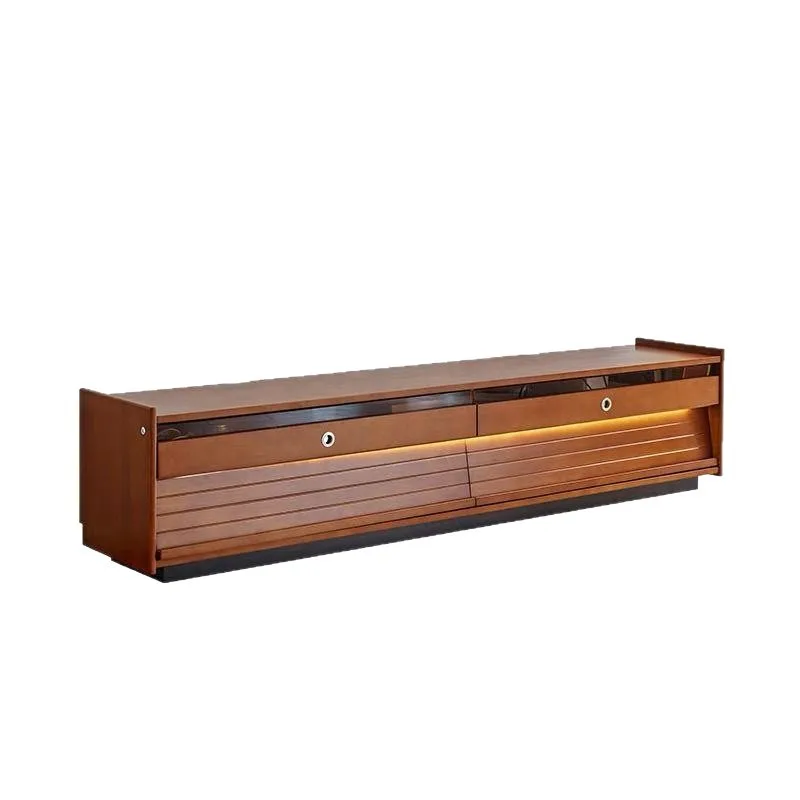 

Retro solid wood floor-to-ceiling TV cabinet storage locker integrated French TV cabinet boxwood medium ancient style