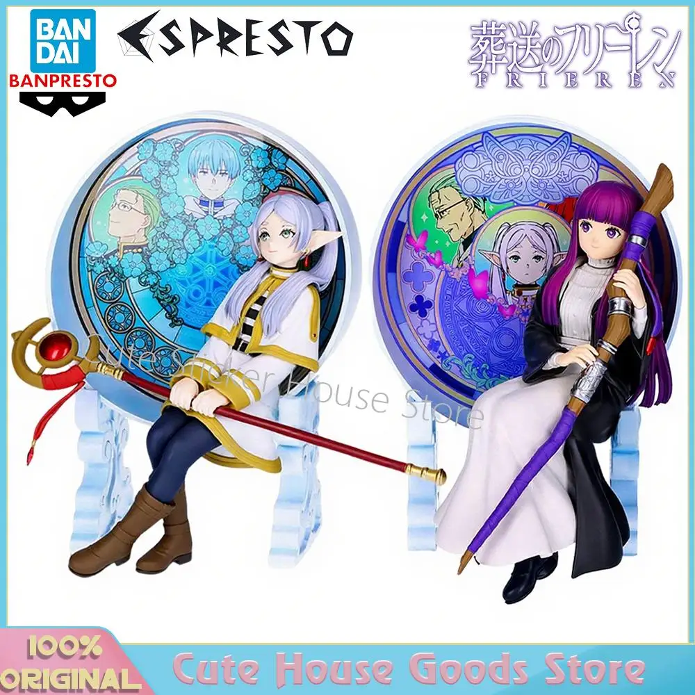 

[В наличии] Оригинальные Bandai Banpresto Sousou No Frieren Glasscape Frieren Fren 15 см аниме милые фигурки для девочек украшения дома игрушки