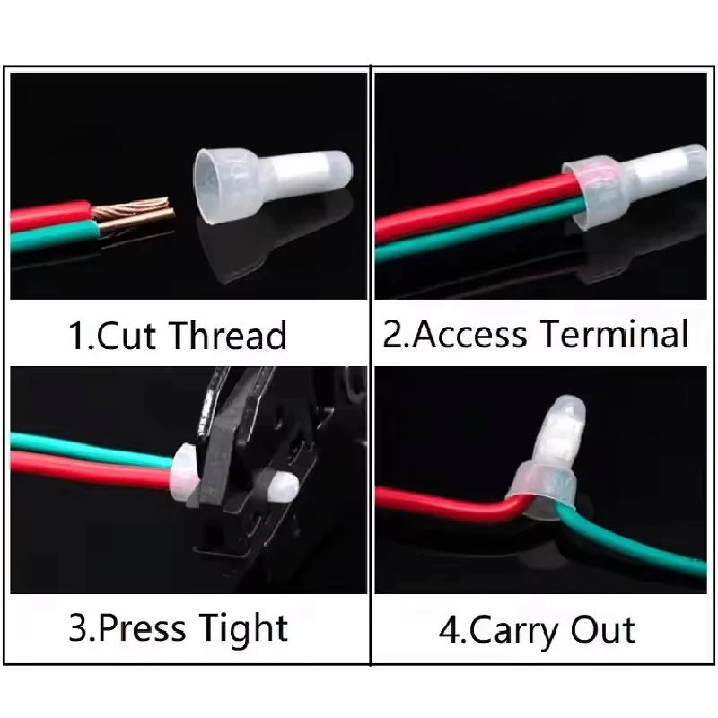 100/200Pcs Closed End Crimp Cap 22-16 16-14 12-10 AWG Gauge Wire Connector Terminal ZiiZ