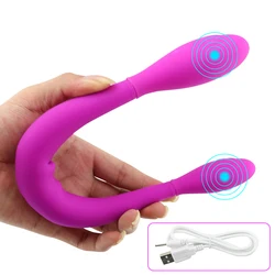 MAIOLI Double Silicone Dildo Vibrators for Women for Lesbian Vagina Anal Vibrator Sex Toys for Woman Sex Product USB Charging