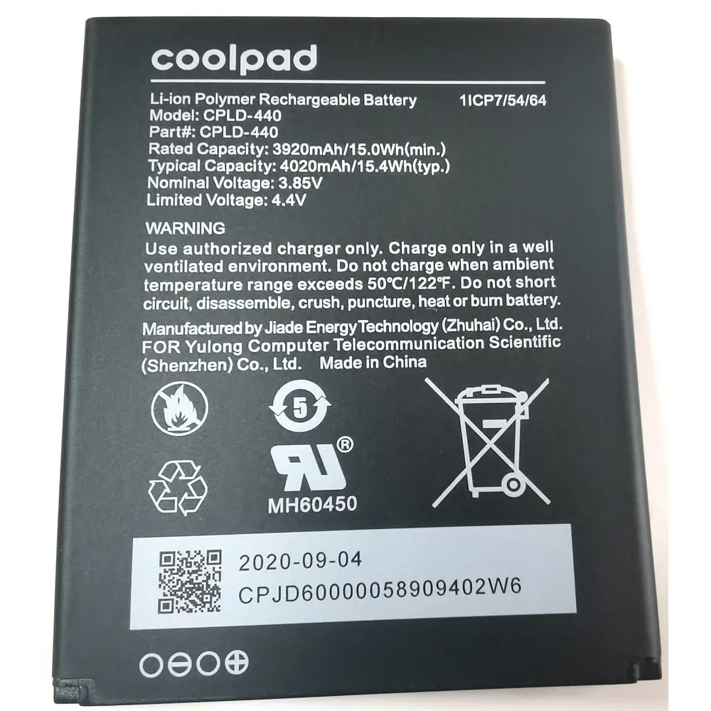 

New Coolpad CPLD-440 Replacement Mobile Phone Battery 1ICP7/54/64