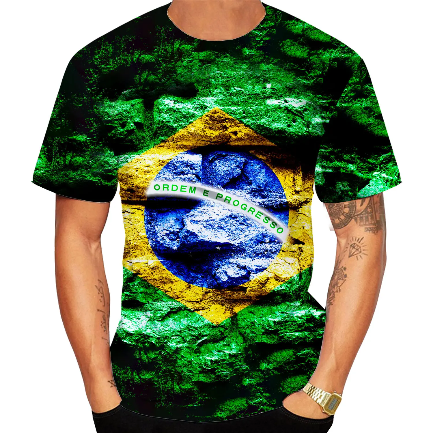 2022 New Fashion Brazil Flag 3d T Shirt Men/Women Casual Brazilian Agriculture Short Sleeve Sports T-shirt