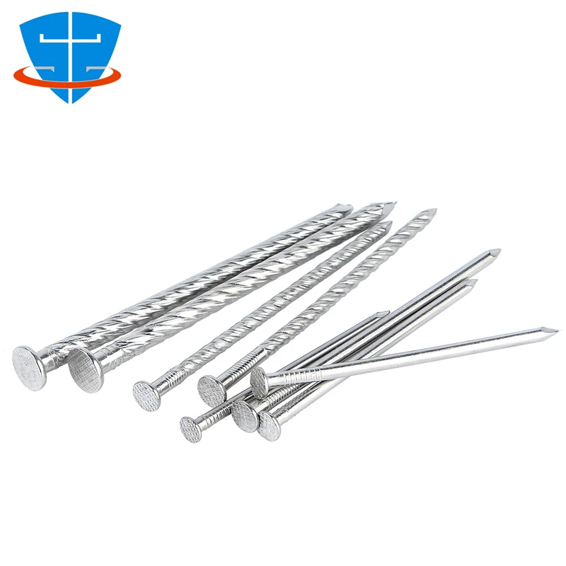 0.5" 0.8" 1" 1.2" 1.5" 2" 2.5" 3" 3.5" 4" Pulgada A2-70 304 Acero Inoxidable Cabeza Plana Clavo de Acero Carpintería Ladrillo Cemento Pared 2