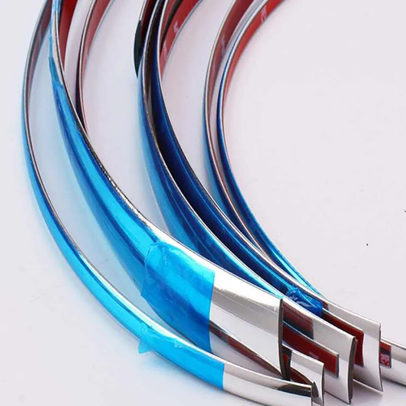 لامعة سيارة الزخرفية تقليم السيارات نافذة حافة الكروم ديكور قطاع الكسوة 3M/5M الوفير تأثير بار اكسسوارات السيارات #3