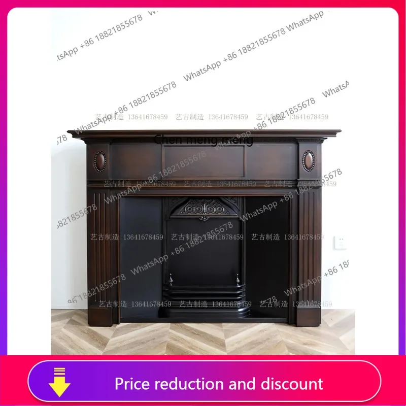 

C56 French medieval solid wood old decorative fireplace wabi sabi retro small apartment living room entrance