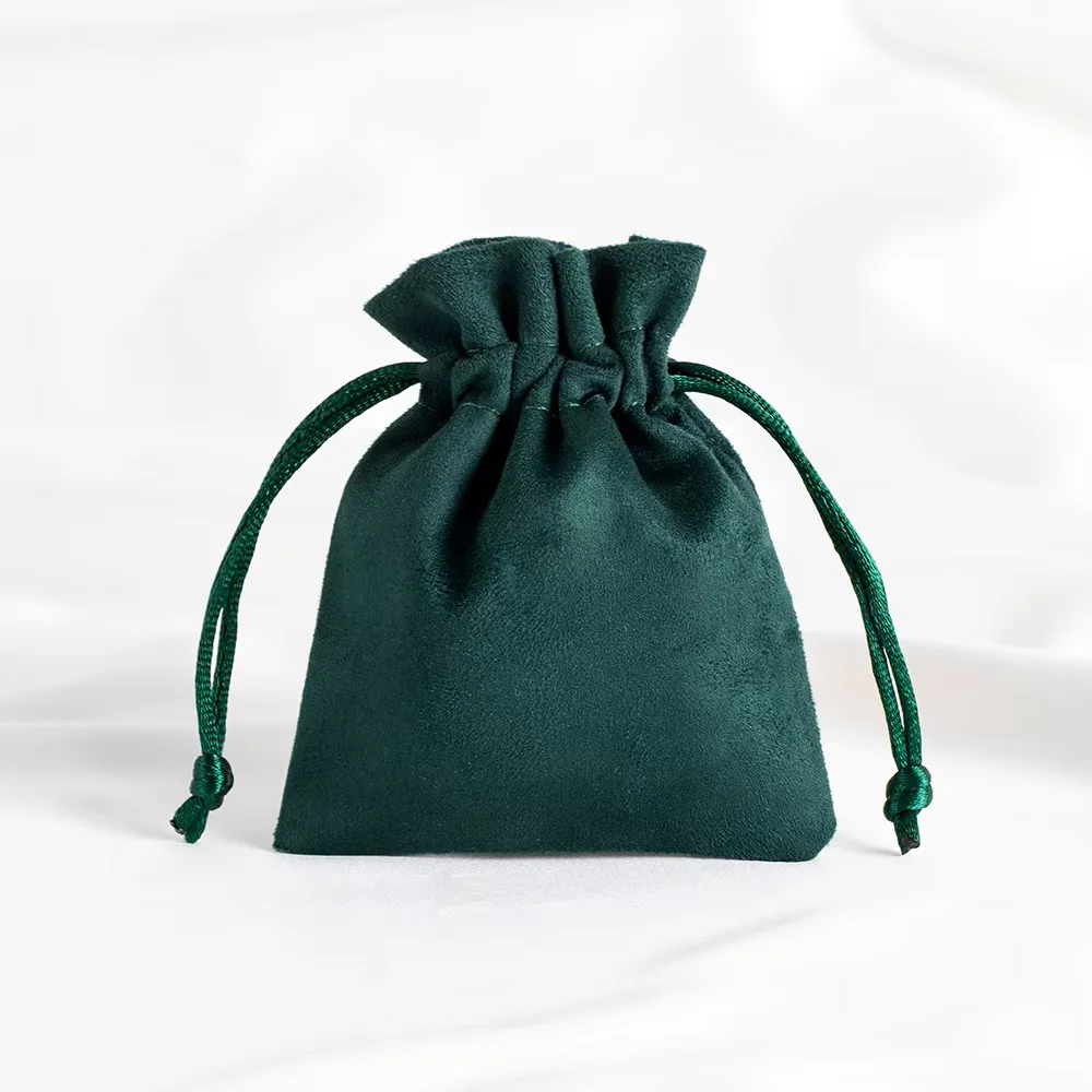 5pcs Premium Flannel Drawstring Pouches for Jewelry Storage