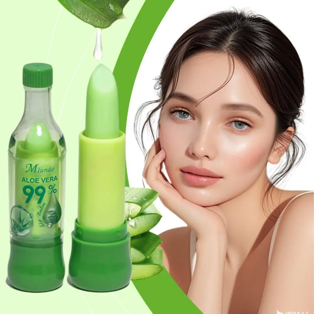

Aloe Vera Color-Changing Lipstick Long-Lasting, Moisturizing, Nourishing Fade-Resistant Lip Temperature-Activated Balm, Car Z4C3