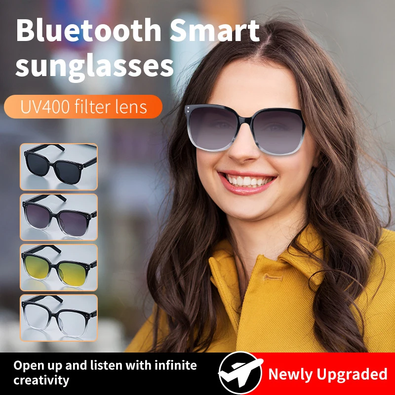 

Беспроводные Bluetooth умные очки, многофункциональный голосовой помощник, прослушивание музыки, навигационные очки, очки для звонков, солнцезащитные очки, новинка