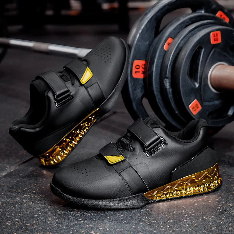 Sepatu Angkat Beban Profesional untuk Pria dan Wanita, Sepatu Squat untuk Powerlifting dengan Sol Karet Anti Selip