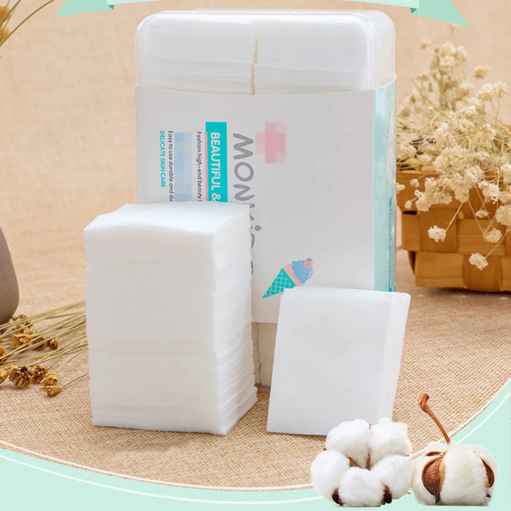 

1000pcs Non-Woven Makeup Remover Pads Thin Cotton For Nail Polish Remover Plastic Box Packing Gentle Skin Care Pads