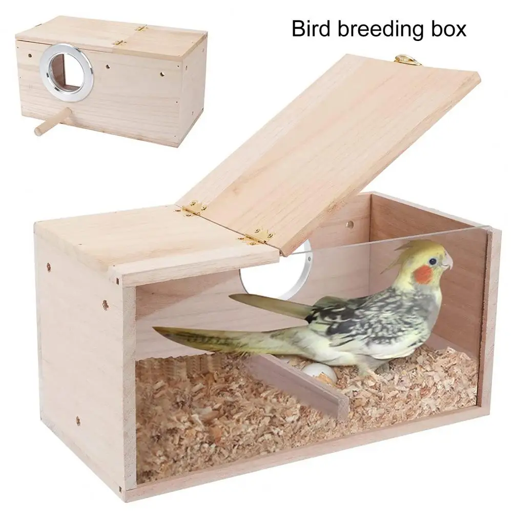 

Durable Bird House Open Lid Design Fine Workmanship Easy to Clean Cockatiel Nesting Box Bird Supplies