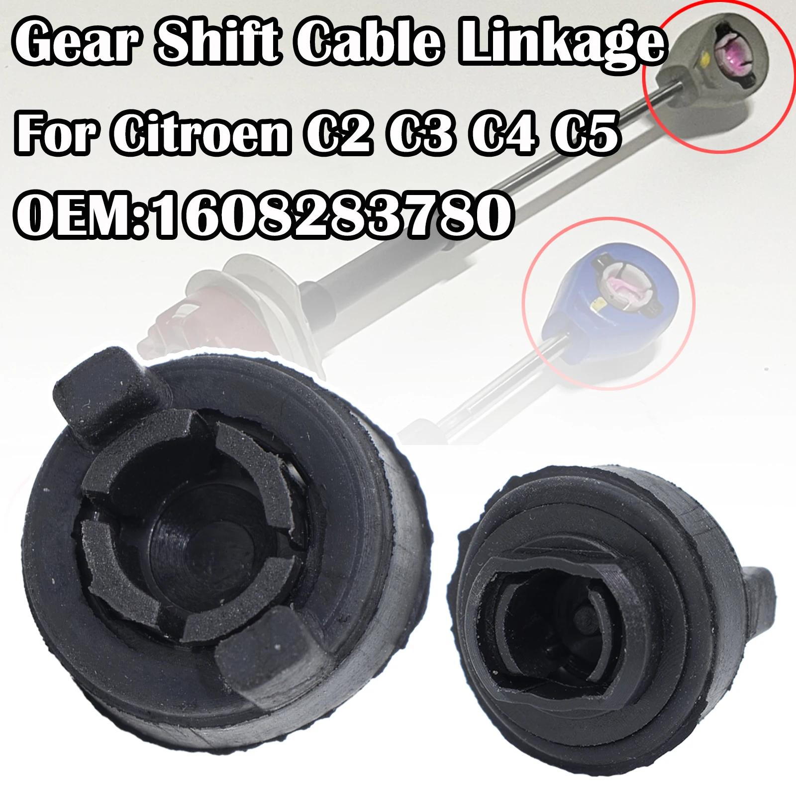 2X MT Linkage Linkage End Cup Bushing Clip Shifter Cable Assembly Connector Części zamienne do Citroen C2 C3 C4 C5