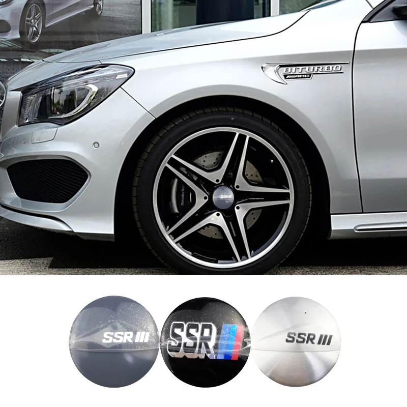 4 pièces 56 mm autocollants de logo SSR pour centre de roue de voiture pour Hyundai Chevrolet Toyota KIA Dodge Lexus Nissan Volkswagen VW Fiat Ford
