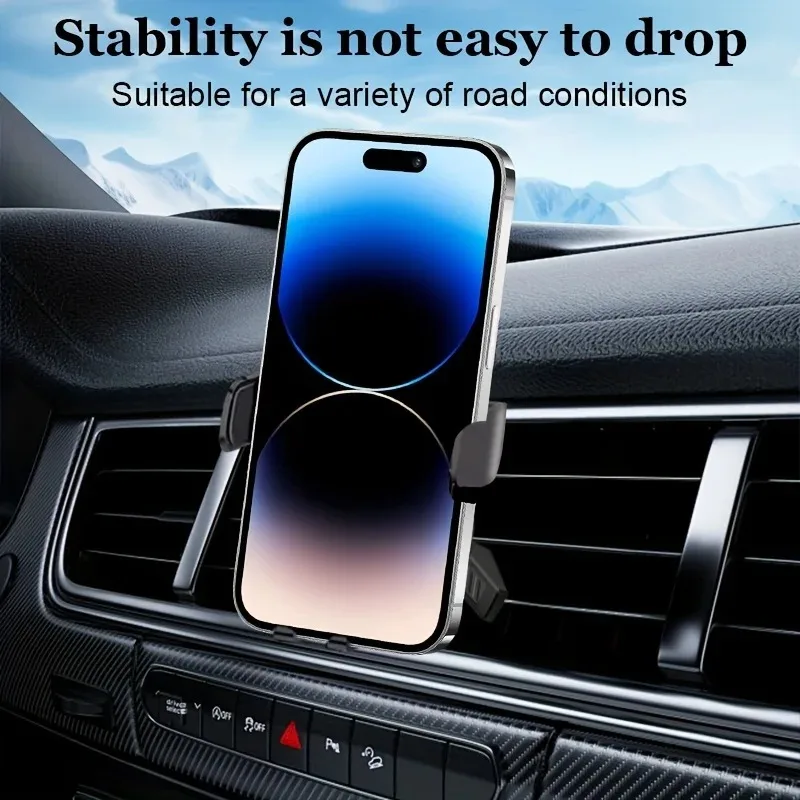 Lcars Car Phone Holder, Clamping Anti-Shake Triangular Support, Horizontal and Vertical Screen Rotation, Car Navigation Phone Mounting Bracket