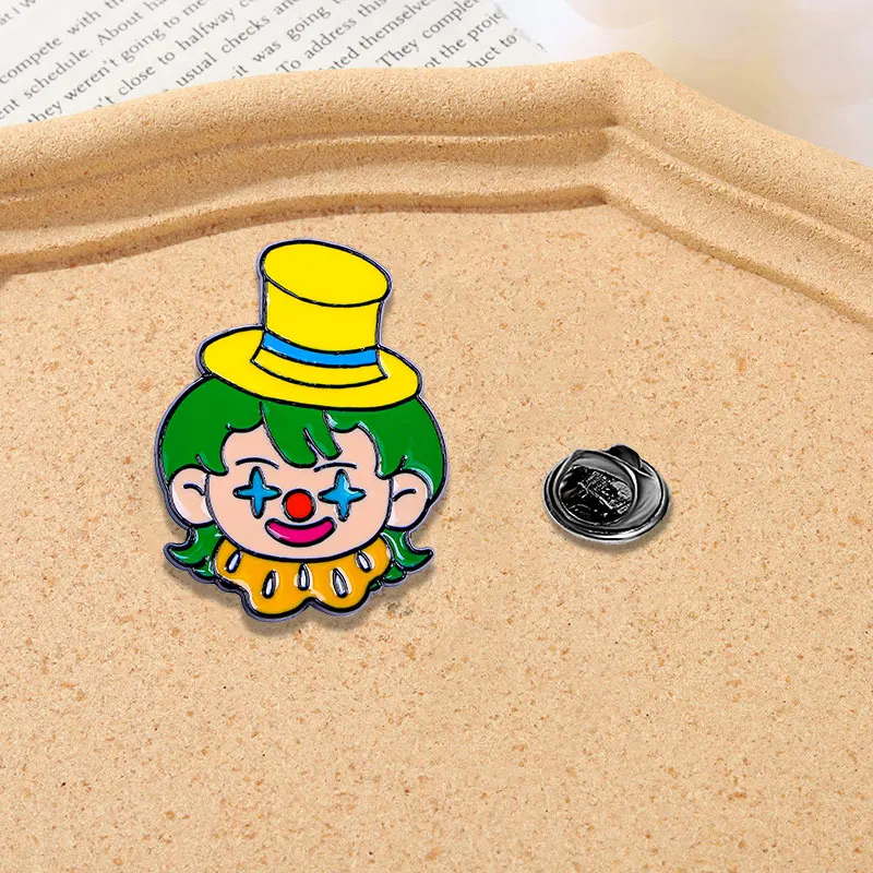 Cute Clown Enamel Brooches Colorful Figure Buffoon Pins For Women Girls Bag Hat Clothes Jewelry Decoration