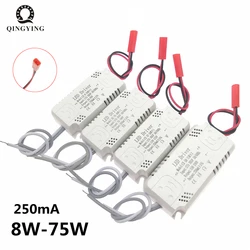 2pcs 250mA LED Driver 8-24W 25-40W 37-50W 50-75W AC175-265V Power Supply Lighting Transformers For Flexible Tape & Chandeliers