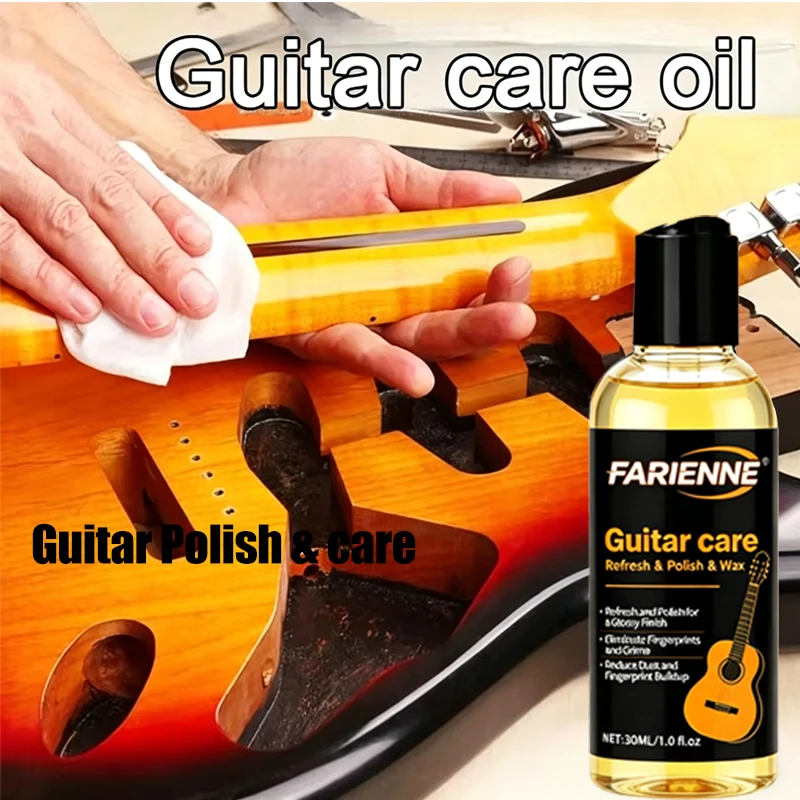 Farienne Guitar Polish Wax Oil Fingerboard Cleaner Anti-Crack Wood Care For Acoustic Electric Guitar 30ML