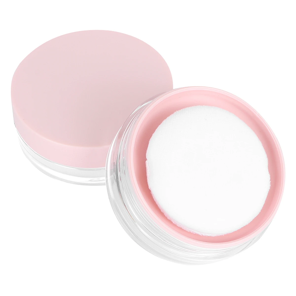 

2Pcs Portable Case Empty Container Holder Compact Long Term Empty Powder Case Use Pink Travel Outdoor Makeup Tool