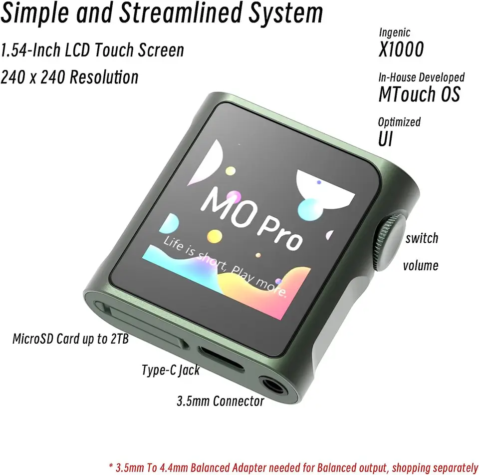 Shanling M0 Pro ハイレゾオーディオ Hifi ポータブル音楽 MP3
