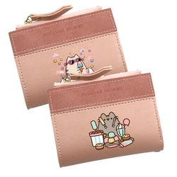 Pusheen PU Wallets Anime Fat Cats Printed Coin Purses Fashion Women Horizontal Wallet Kids ID Card Holders Birthday Xmas Gift