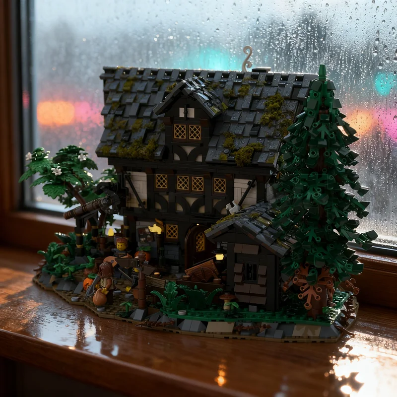 3973pcs MOC Ragged Crow Inn Castle Medieval Fortress Model Building Blocks Advanced Build Pack Premium Detailed Craft Toy Gift